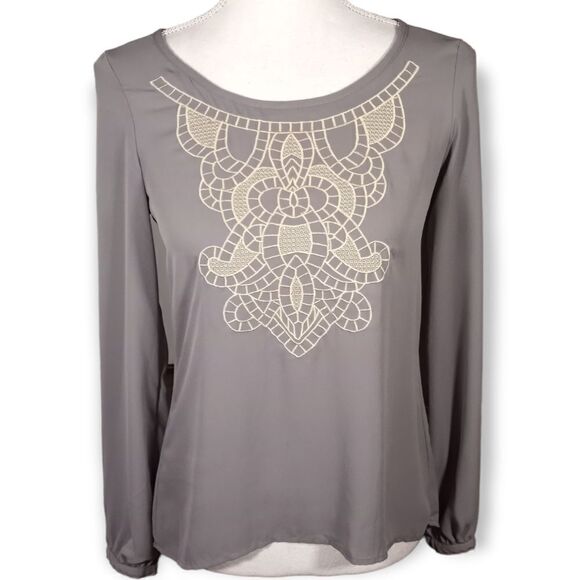 Xhilaration Tops - XHILARATION GRAY BLOUSE SZ.XS EUC